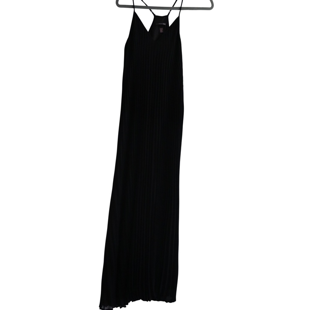 Victorias Secret Women Black Pleated Maxi Dress size XS Short Adjustable Straps - Picture 2 of 9